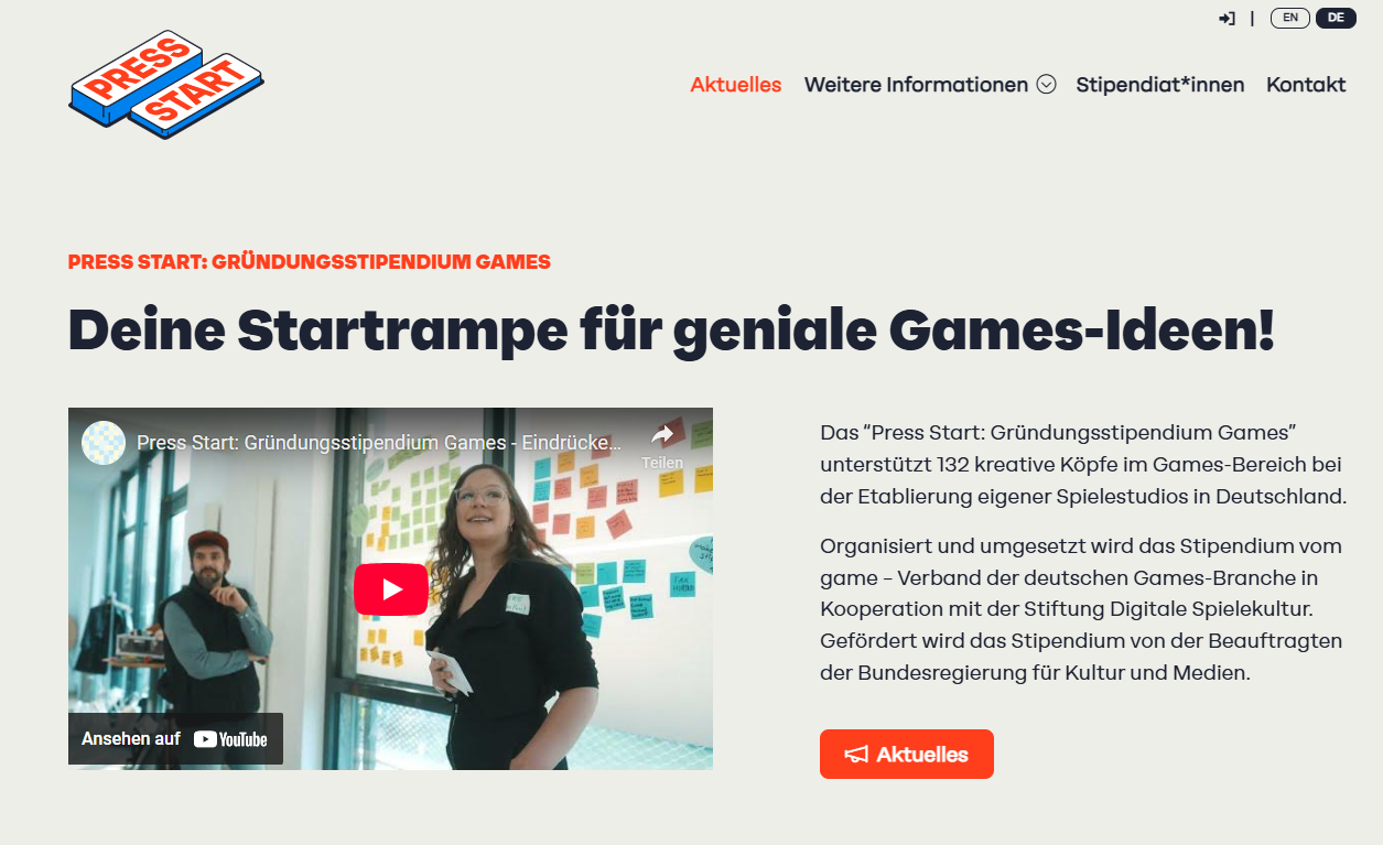 Press Start Stipendium Blog Eintrag